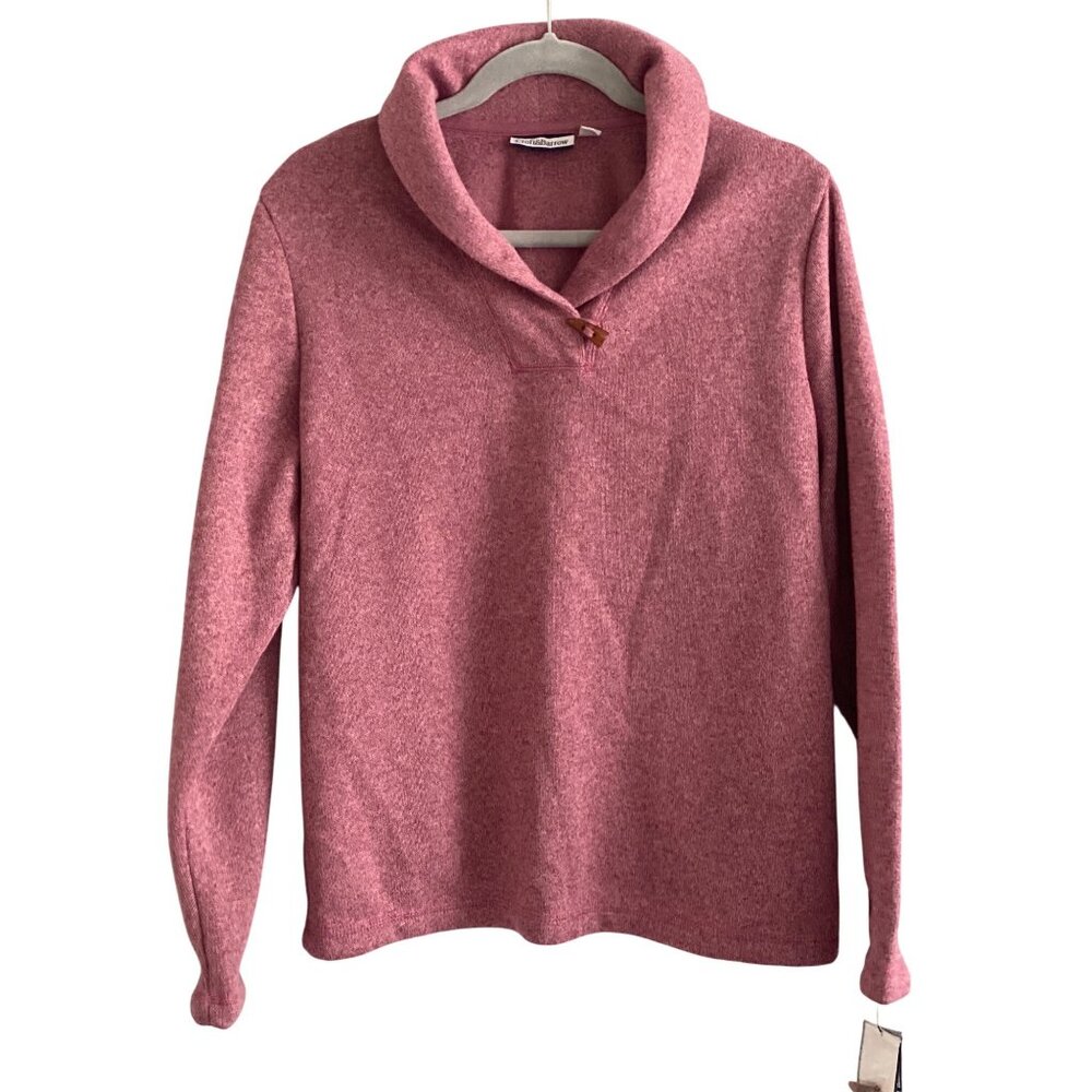 Croft & Barrow LS Top Pink Mellow Mauve Comfort Fleece Women M NWT